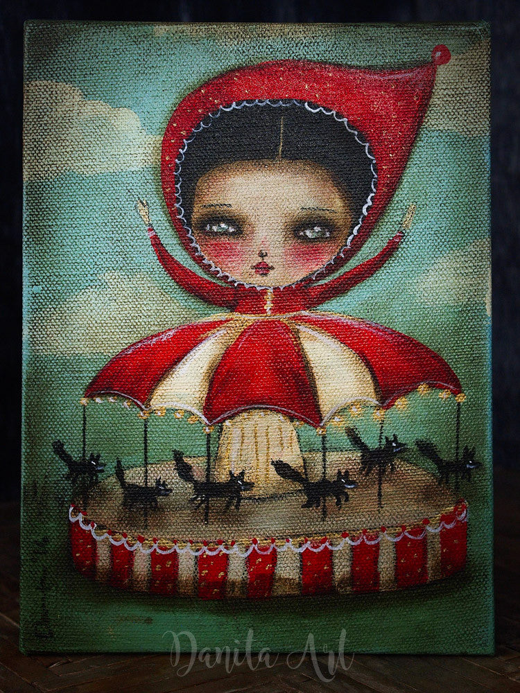 Merry Go Wolf, Original Art by Danita Art