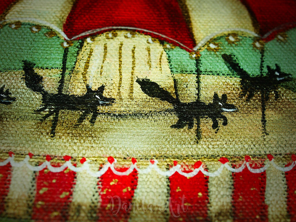 Merry Go Wolf, Original Art by Danita Art