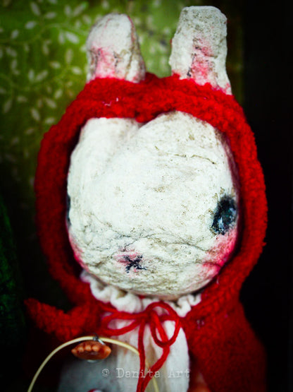 Little Red Bunny Hood, Art Doll by Danita Art