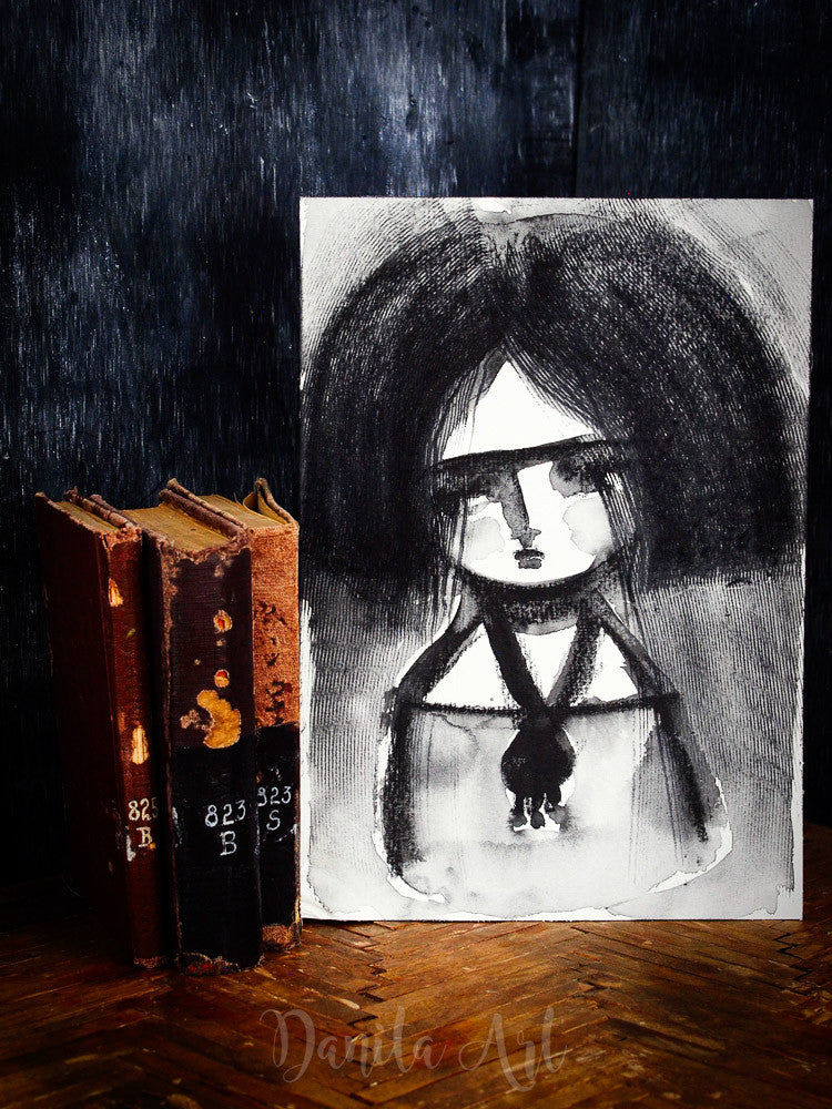 Frida in Black, Original Art by Danita Art