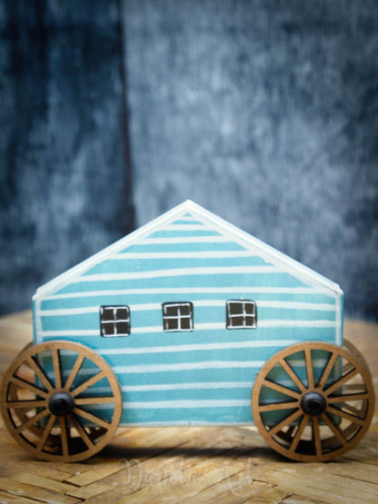 Blue changing house, Miniature Dolls by Danita Art
