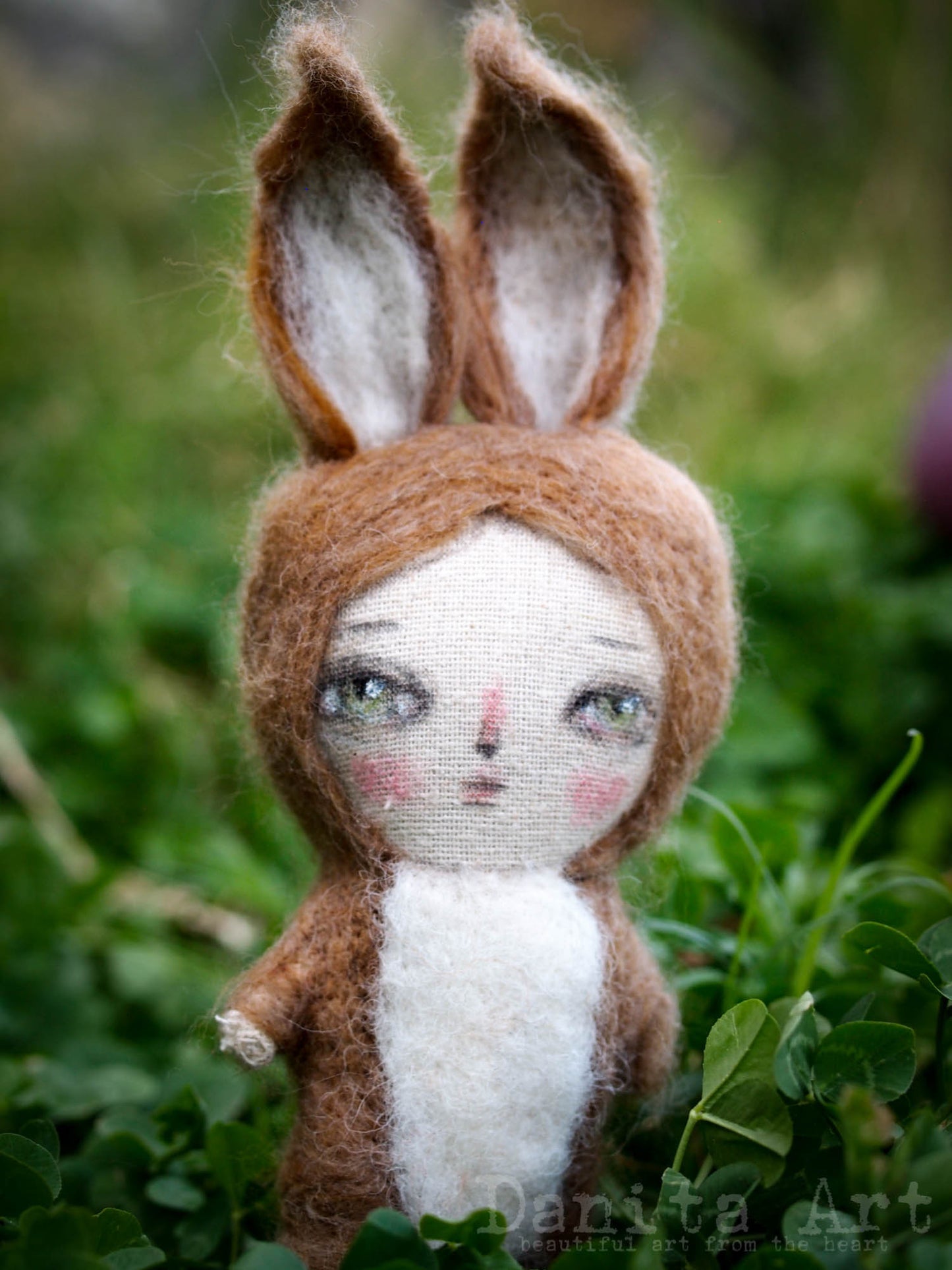 Danny, the fluffy bunny, Miniature Dolls by Danita Art