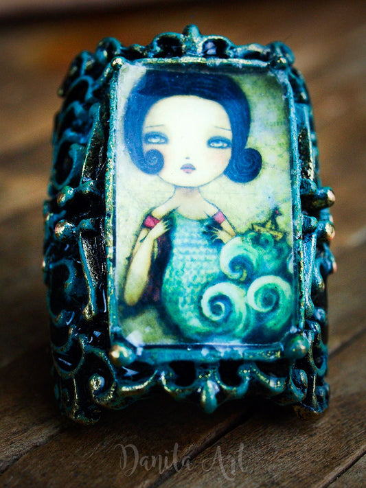 Knitter of the sea, Jewelry by Danita Art