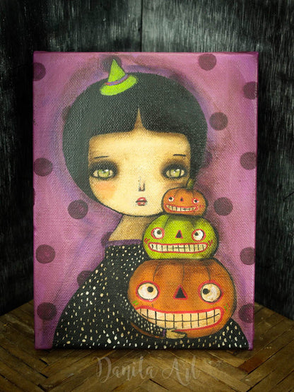 Three pumpkins, Original Art by Danita Art