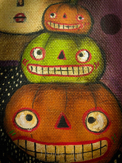 Three pumpkins, Original Art by Danita Art