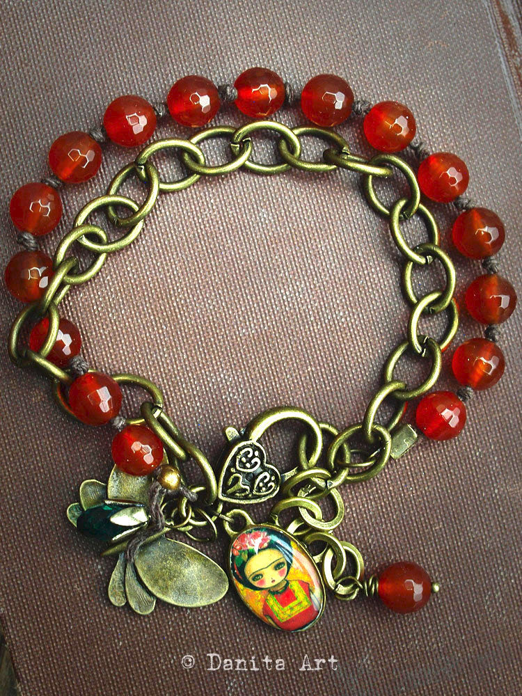Frida and the butterflies, Jewelry by Danita Art