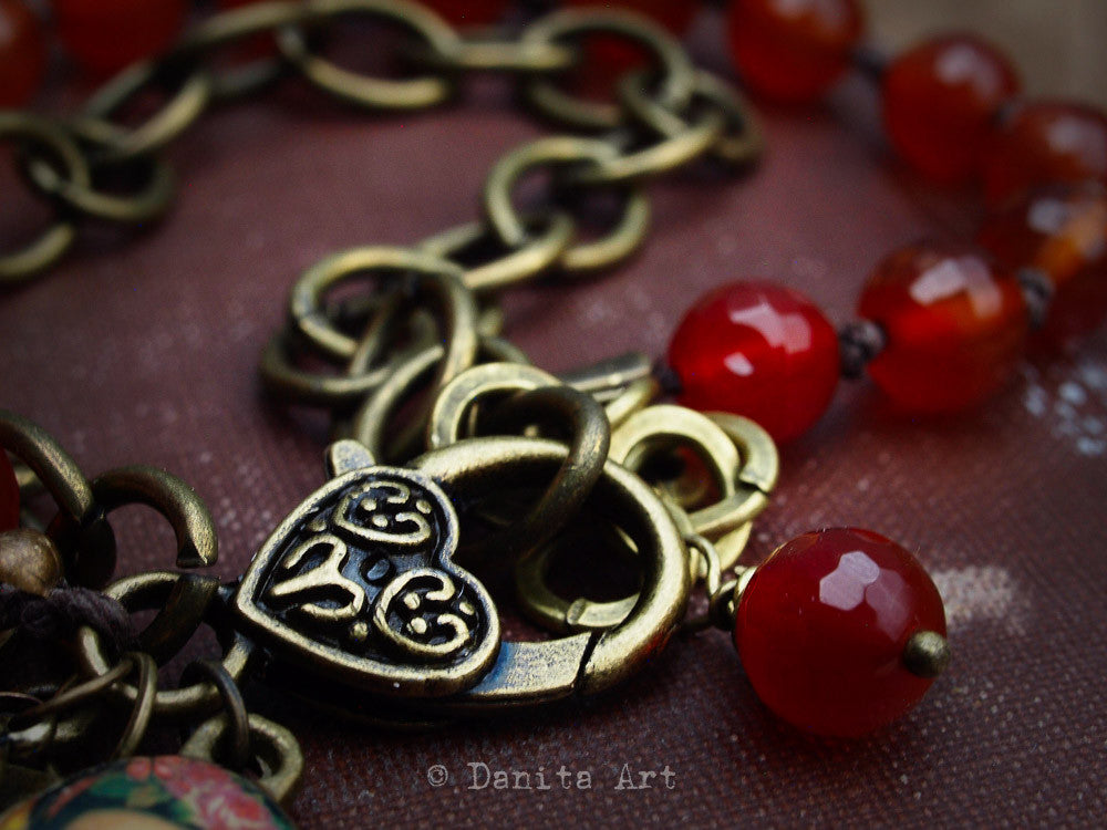 Frida and the butterflies, Jewelry by Danita Art