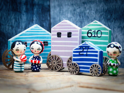 Blue changing house, Miniature Dolls by Danita Art