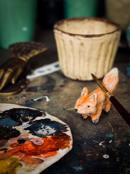 RED FOX #04 - ARTISTS BRUSH AND PENCIL HOLDER