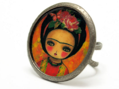 Frida in orange, Jewelry by Danita Art