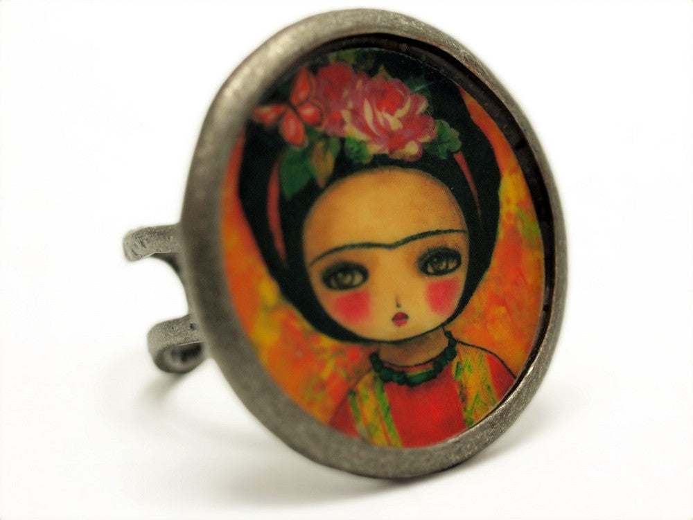 Frida in orange, Jewelry by Danita Art