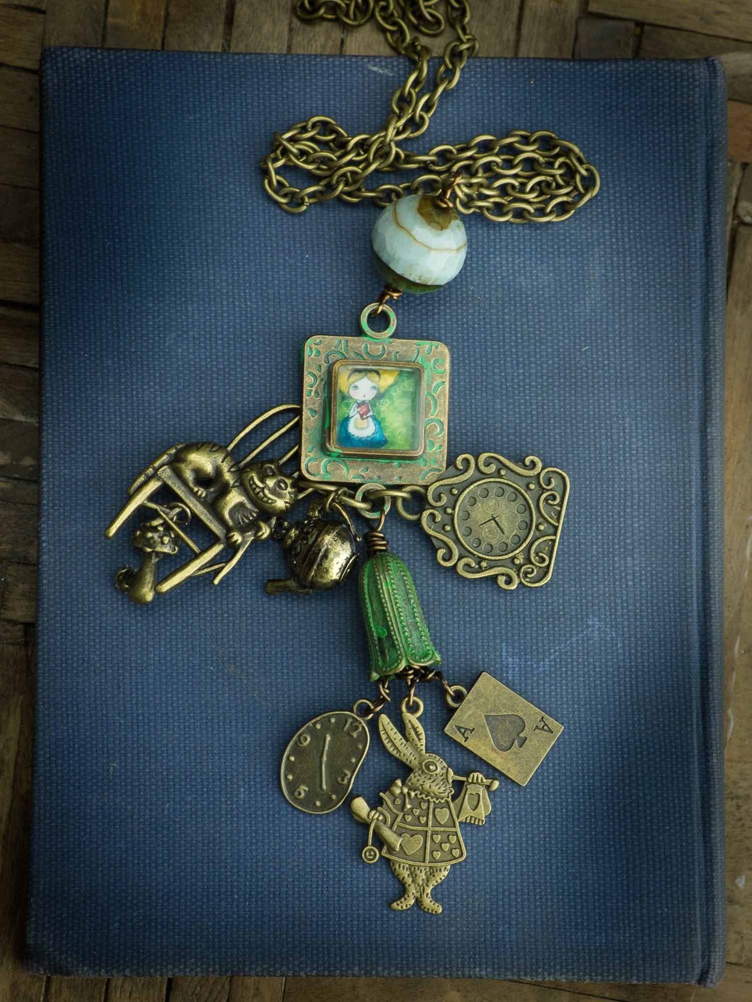 Alice and the wonderland book, Jewelry by Danita Art