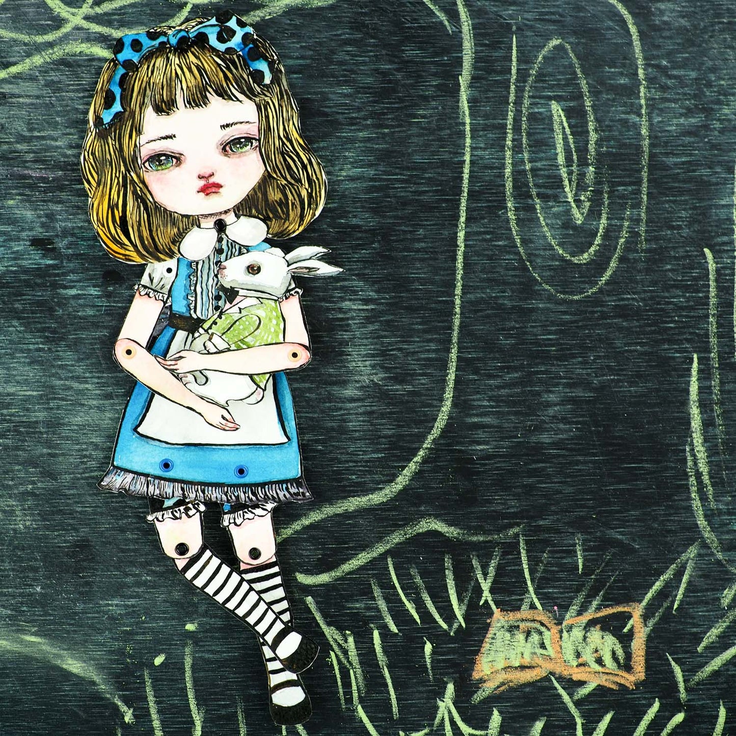 Jointed paper doll: Alice in Wonderland, Original Art by Danita Art