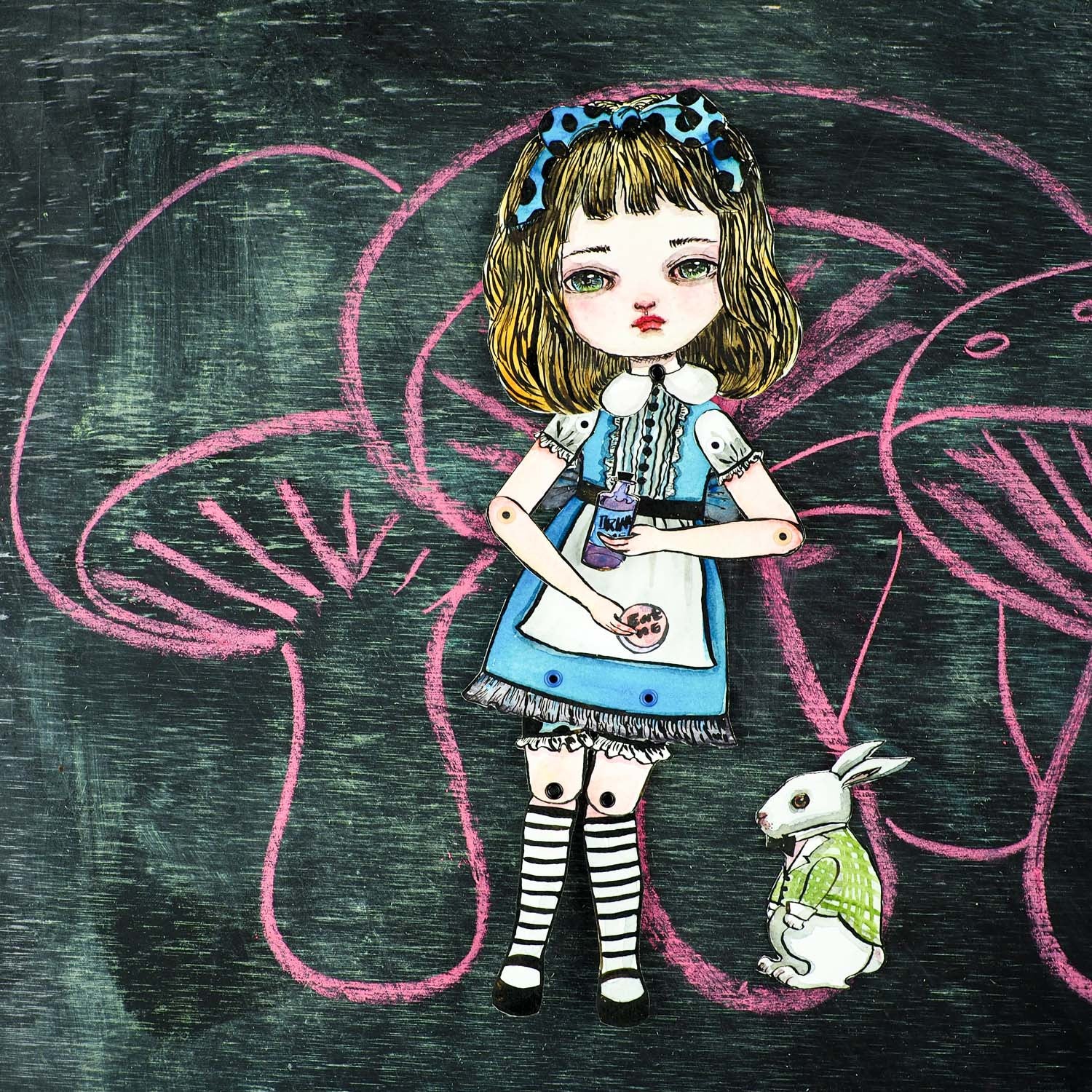 Jointed paper doll: Alice in Wonderland, Original Art by Danita Art