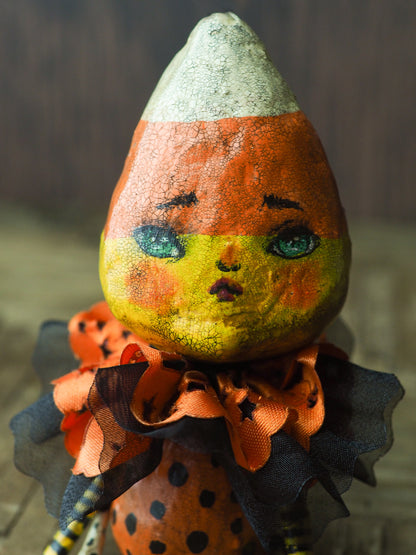 CANDY CORN. Original Halloween art doll by Danita., Art Doll EXCLUDE-SALE by Danita Art