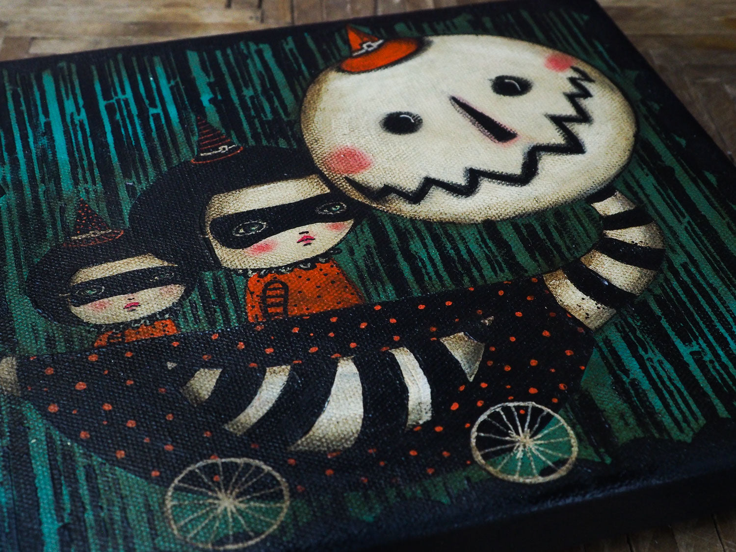 Halloween is celebrated by Danita in the best way, with an amazing collection of mixed media witches, pumpkins and strange characters the lurk in darkness on Halloween.