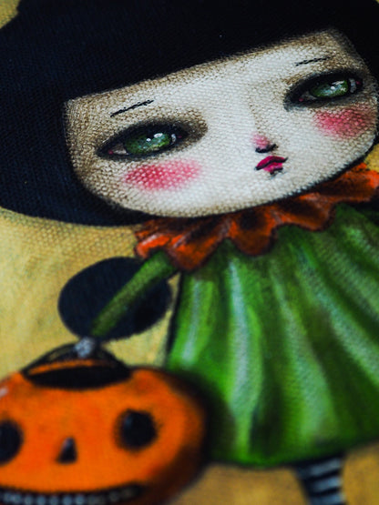 LET'S SHARE - Danita's Halloween original acrylic painting, Original Art by Danita Art