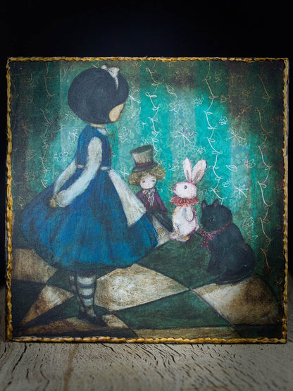 Danita imagined Alice and her toys and her room, where the wonderland story begins in the imagination of a beautiful girl. This is how a lot of my stories and paintings begin, even today.
