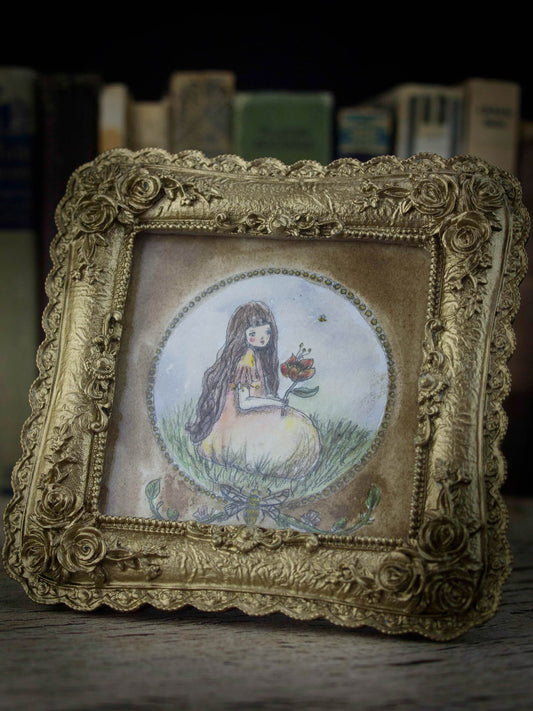 Lady in the meadow, Original Art by Danita Art