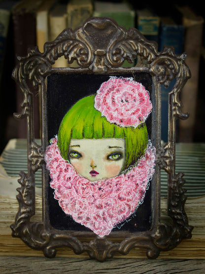 The girl in the pink scarf, Original Art by Danita Art