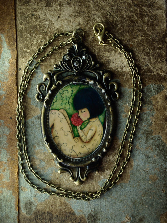 Sleeping beauty is waiting for the time when she will awake on this original handmade necklace by Danita Art