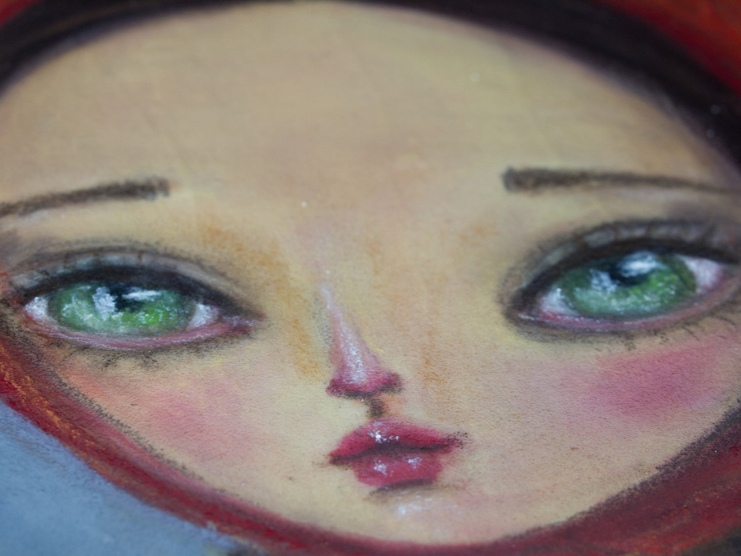 Little red riding hood in soft pastels, Original Art by Danita Art