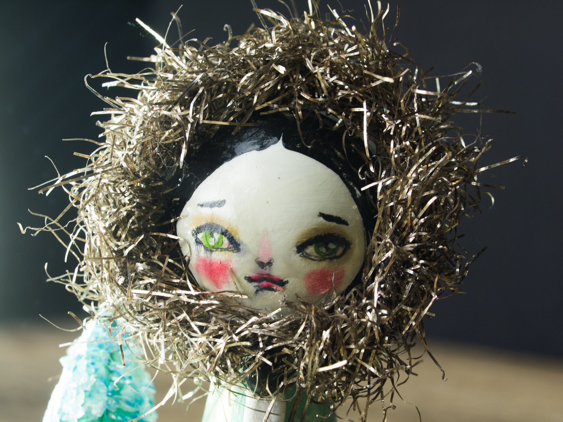 The queen of the North, a holiday wood kokeshi art doll created by Danita Art