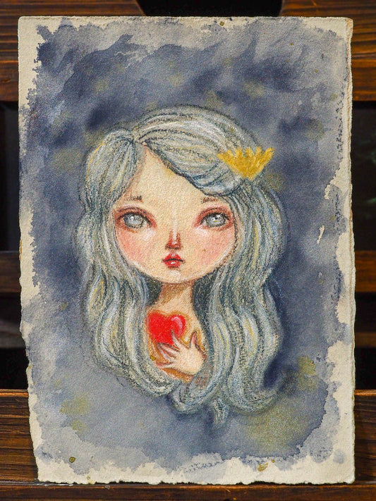 THE MERMAID'S HEART - An original watercolor by Danita