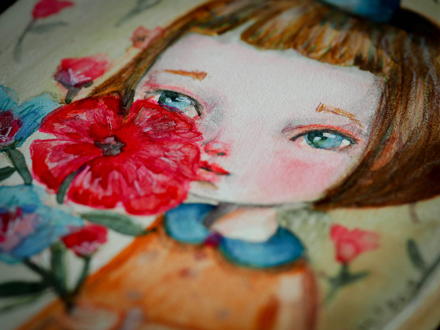 POPPY - An original watercolor painting by Danita Art