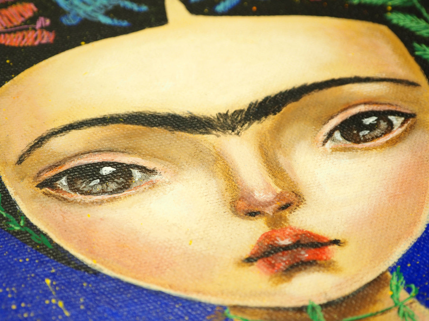 I AM LIFE. Frida Kahlo in Otomi tribal patterns by Danita., Original Art by Danita Art