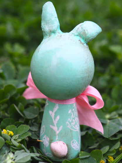 APPLE BLOSSOM. A handmade kokeshi easter rabbit bunny doll by Danita., Miniature Dolls by Danita Art