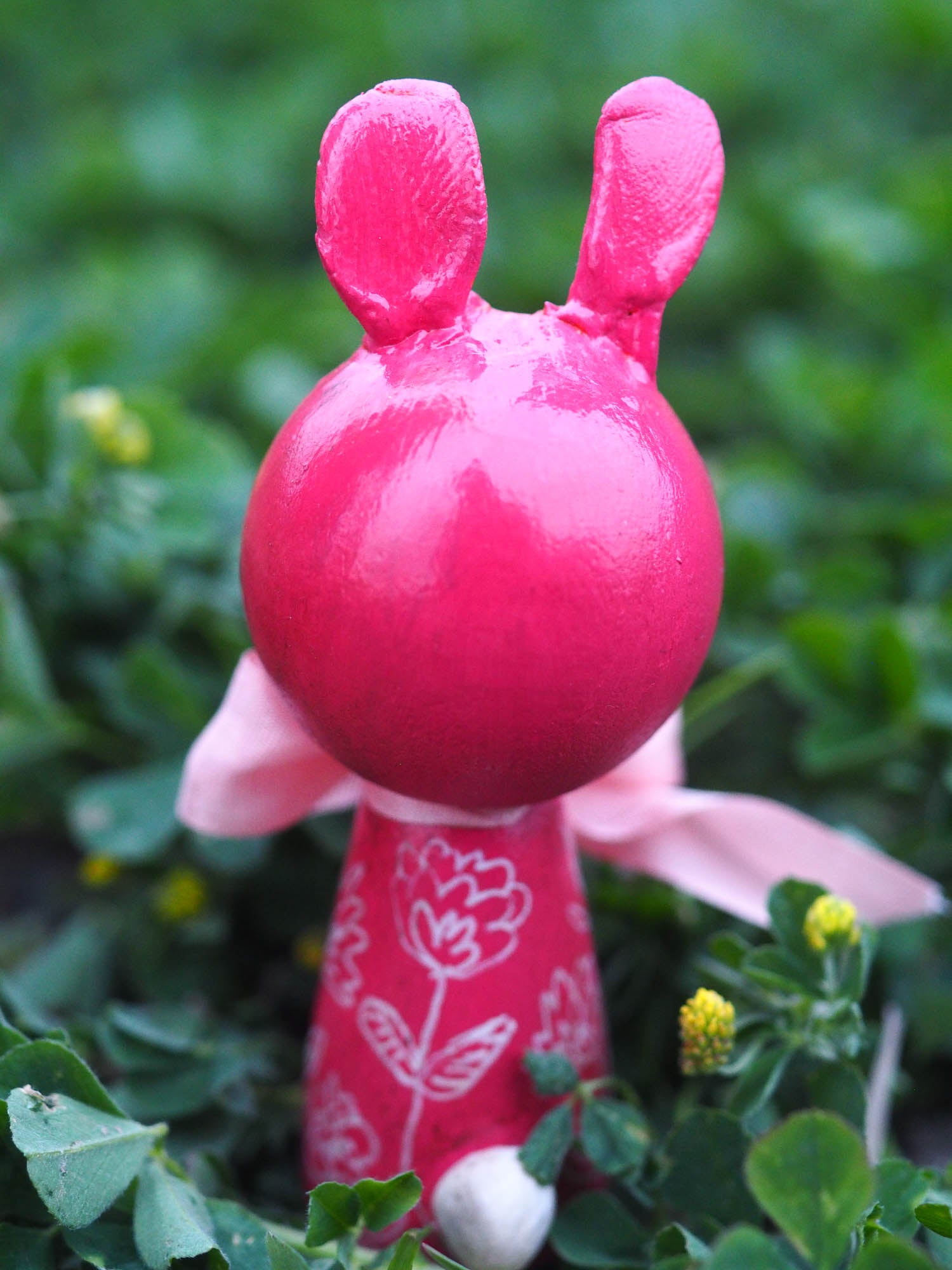 AZALEA. A handmade kokeshi easter rabbit bunny doll by Danita., Miniature Dolls by Danita Art