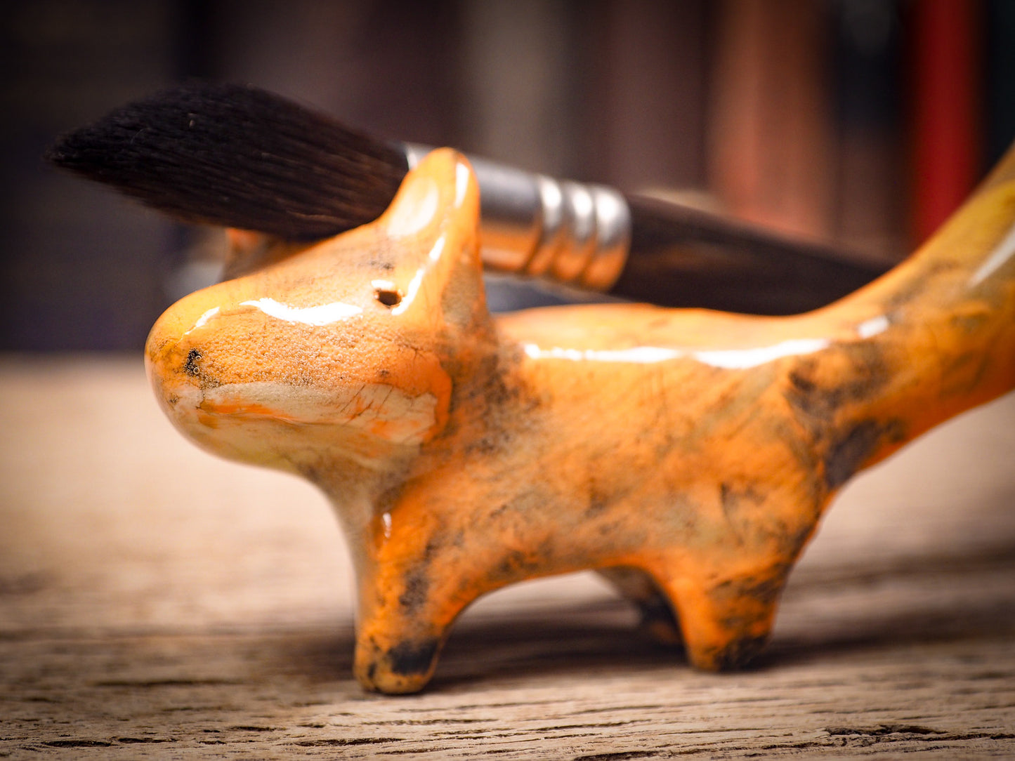 RED FOX #10 - ARTISTS BRUSH AND PENCIL HOLDER