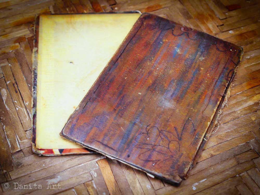 Original beeswax art journal, an upcycled antique book, Art Journal by Danita Art