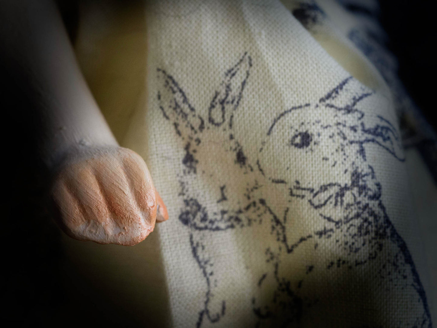 Fluffy bunny, Art Doll by Danita Art