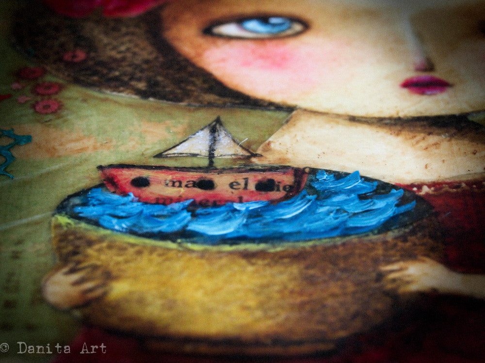 An ocean in a teapot - Original Painting, Original Art by Danita Art