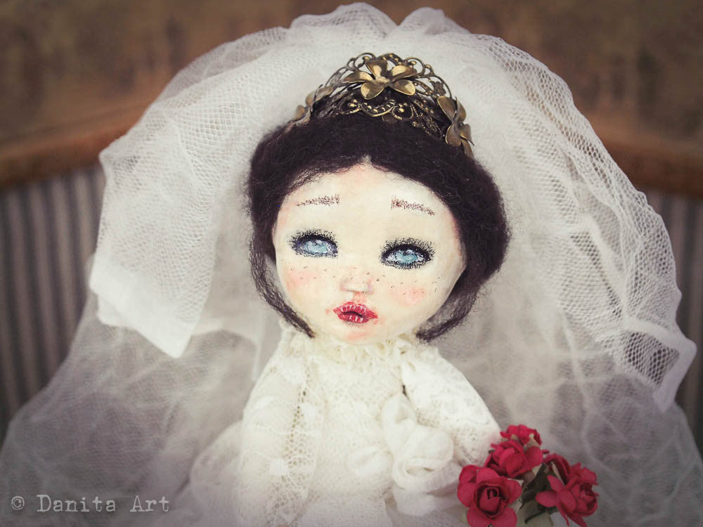 Elizabeth, the bride art doll, Art Doll by Danita Art