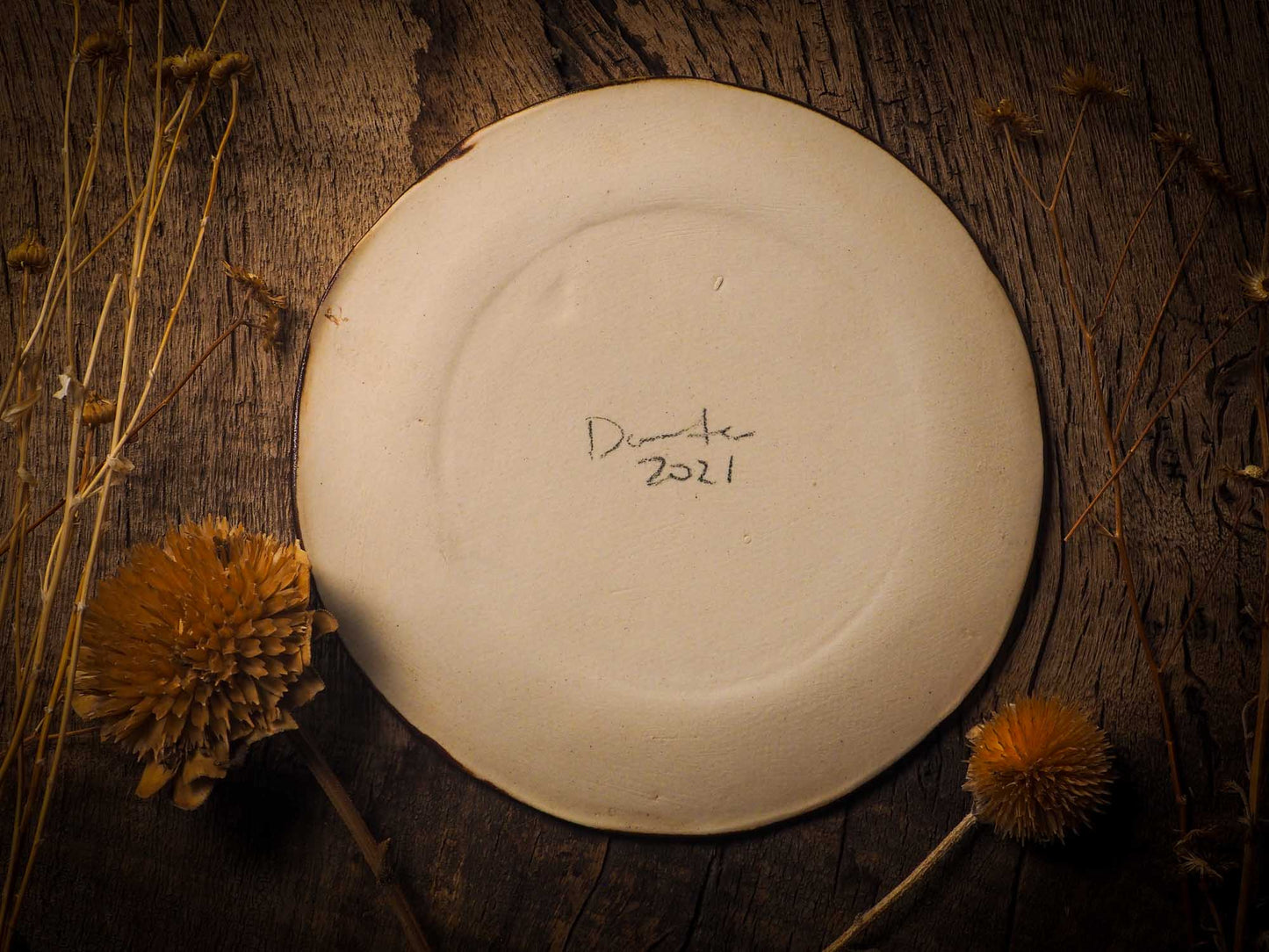 This one of a kind hand made, glazed ceramic cake plate is hand sculpted, painted and glazed by me, Idania Salcido, the artist behind Danita Art, using my very own kiln. The painting underneath the food safe glaze has a dreamy, watercolor feel to it, with a touch of vintage, so they look old, worn out.