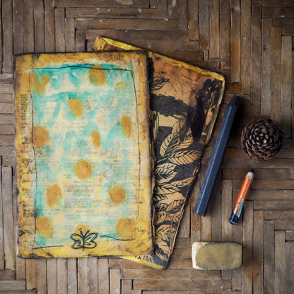 Beeswax dipped art journal original by Danita. Vintage book covered in bee wax, can be used as diary, art journal or writer's notes keeper.