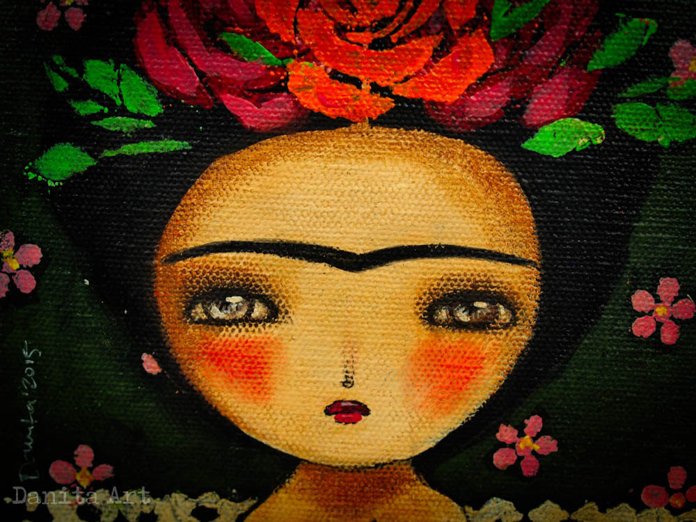 Frida and the burning heart, Original Art by Danita Art