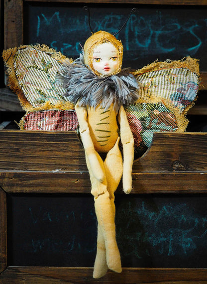 MOTH SPECIMEN N.10, Art Doll by Danita Art