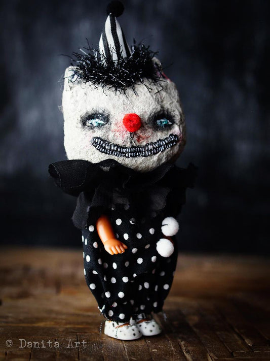 Evil cat clown, Miniature Dolls by Danita Art