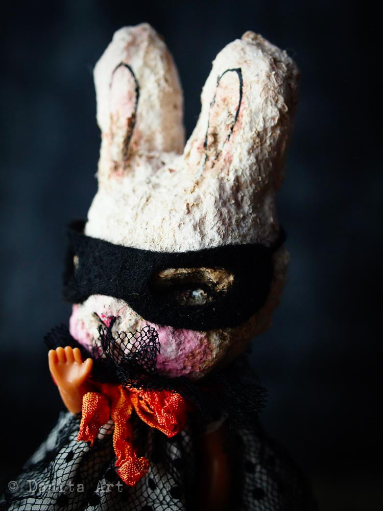Dark bunny, Miniature Dolls by Danita Art