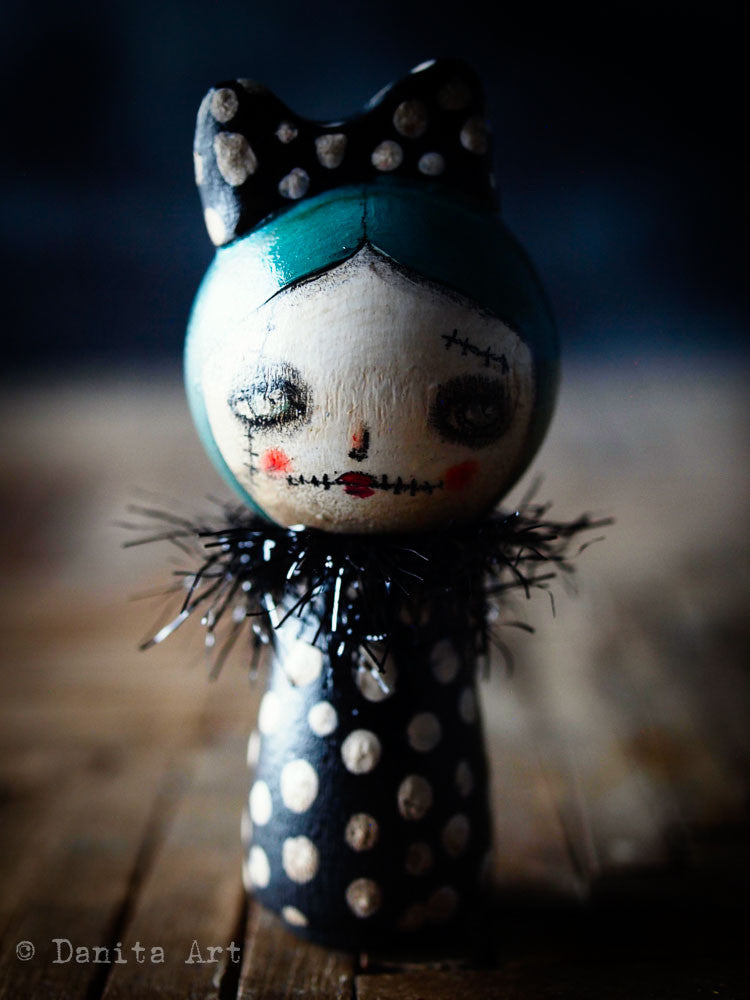 Zombie girl, Miniature Dolls by Danita Art