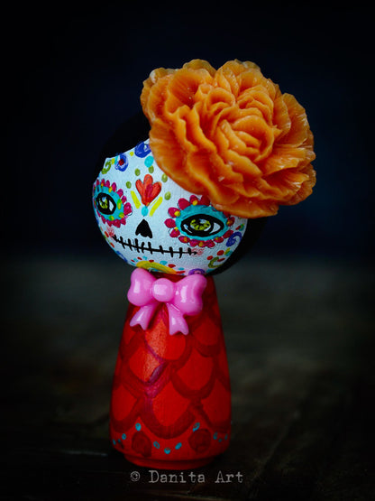 Catrina In Orange, Miniature Dolls by Danita Art