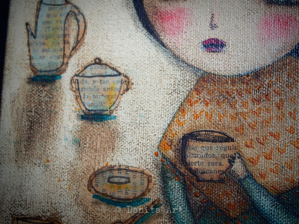 Winter Coffee, Original Art by Danita Art