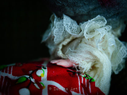 A wolf on grandma's skin, Art Doll by Danita Art