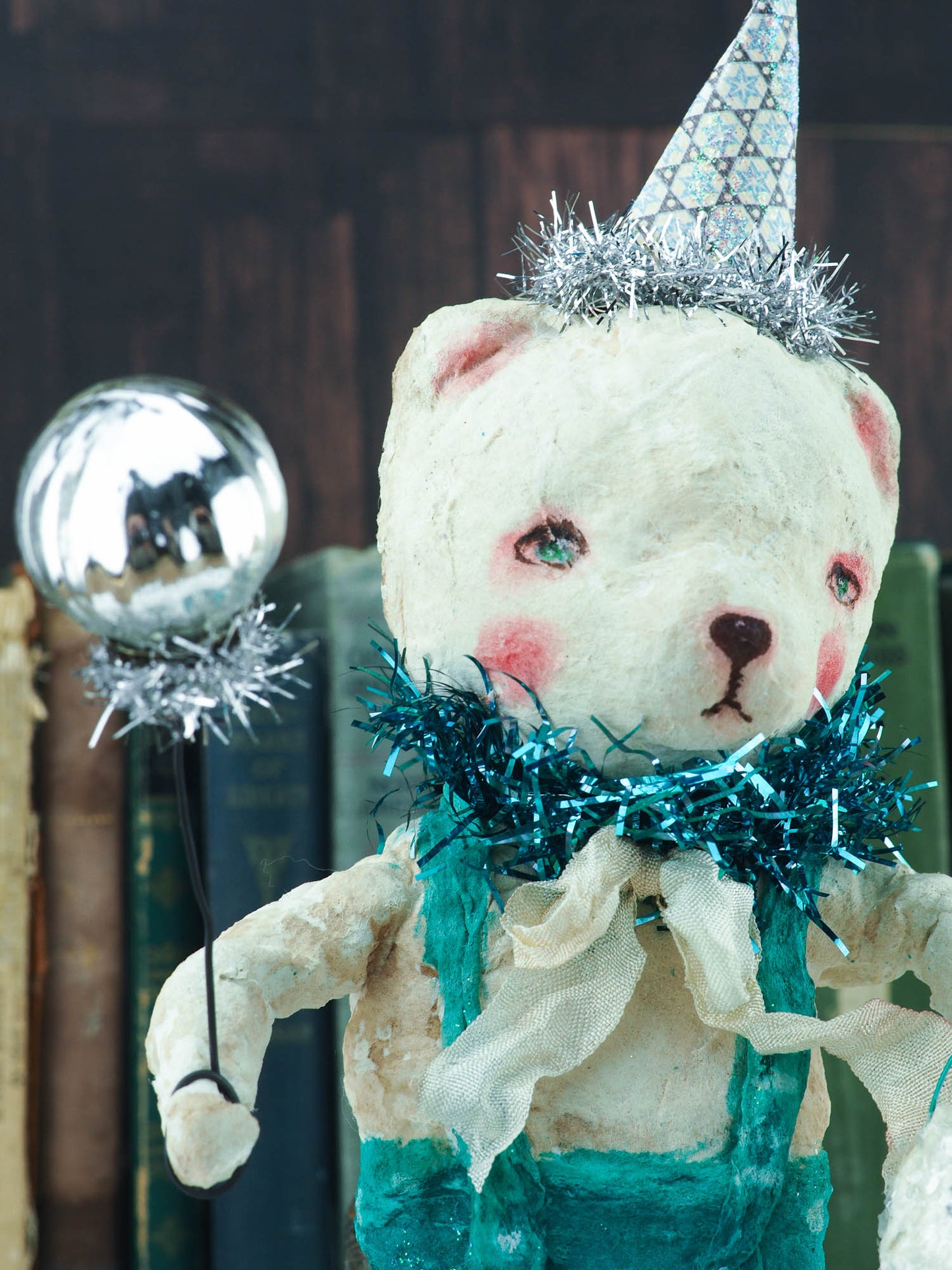 BOB, THE BLUE SNOW TEDDY BEAR, Art Doll by Danita Art