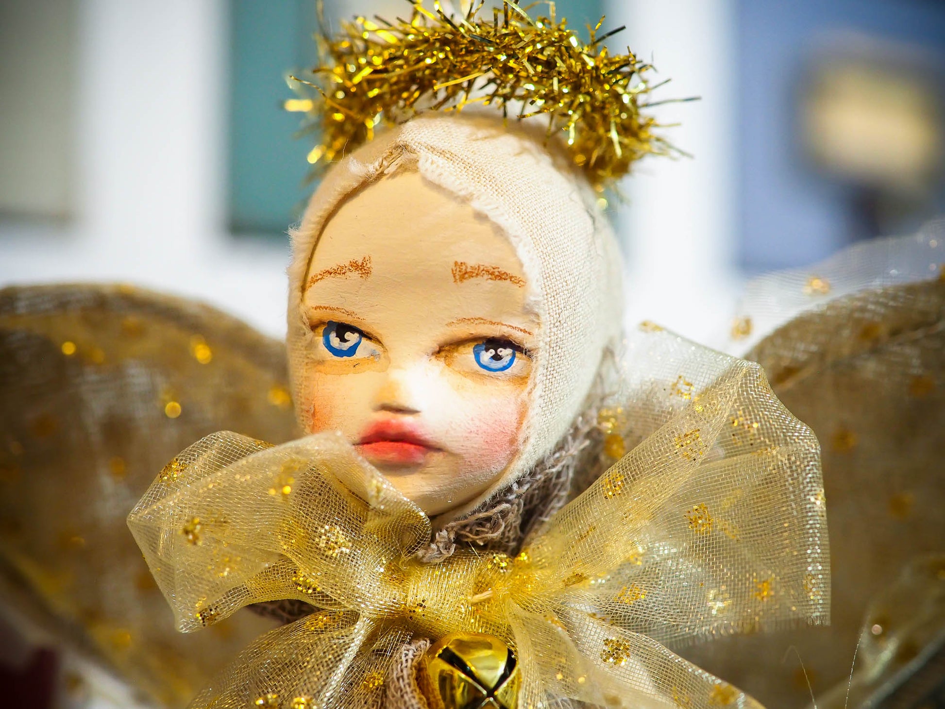 CIELO - Angelic handmade figurine for Christmas tree by Danita Art, Art Doll by Danita Art