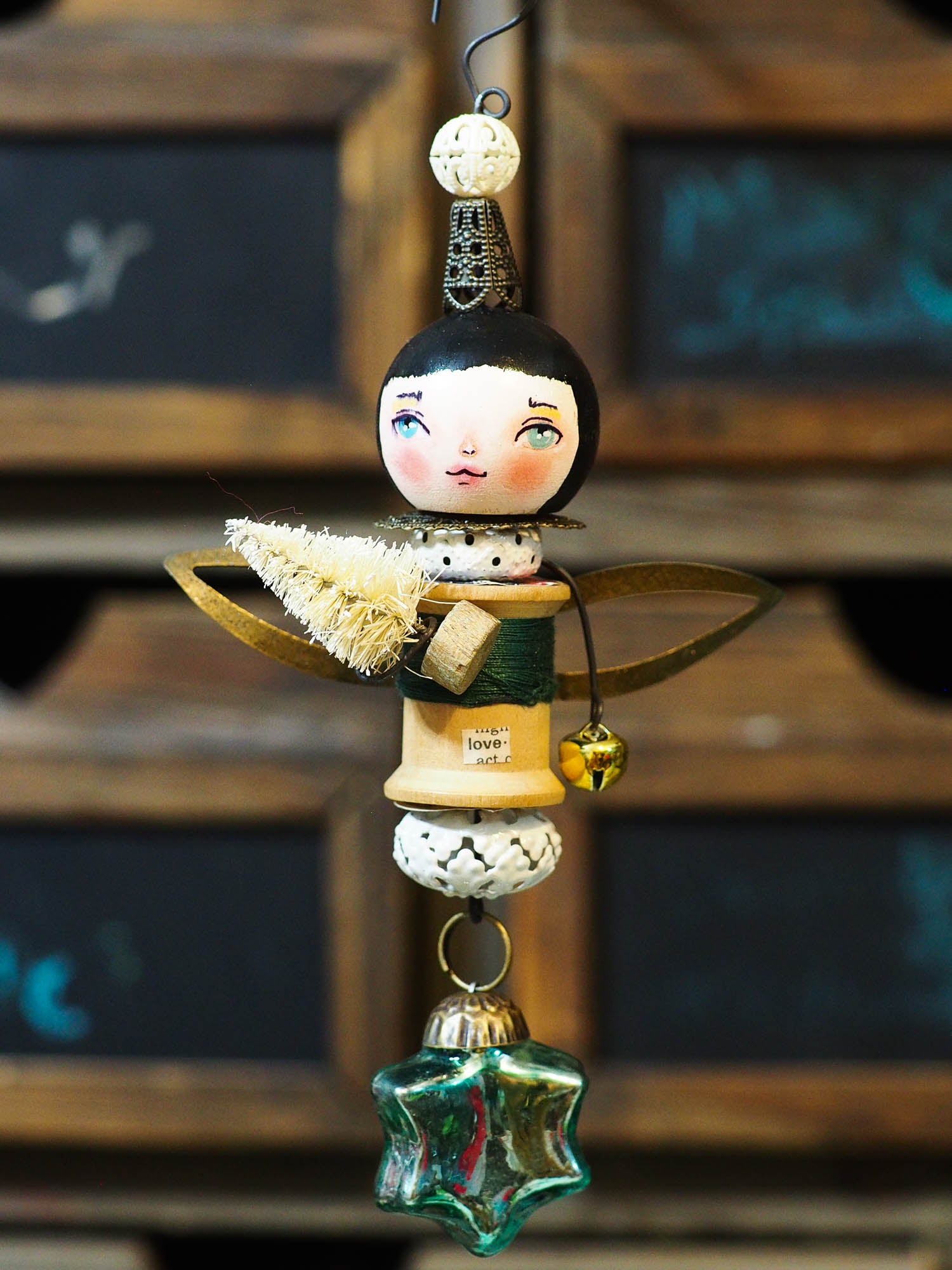 ANGEL No. 4 - An original handmade Christmas tree ornament by Danita, Original Art by Danita Art